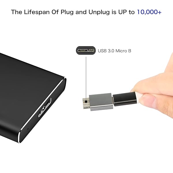 QIANRENON QIANRENON USB 3.0 Micro B Adapter: Type-C to Micro B Connector for MacBook Pro, Galaxy S5/S8/S9/S10, Mobile Hard Disks - Grey - View 6 of 8