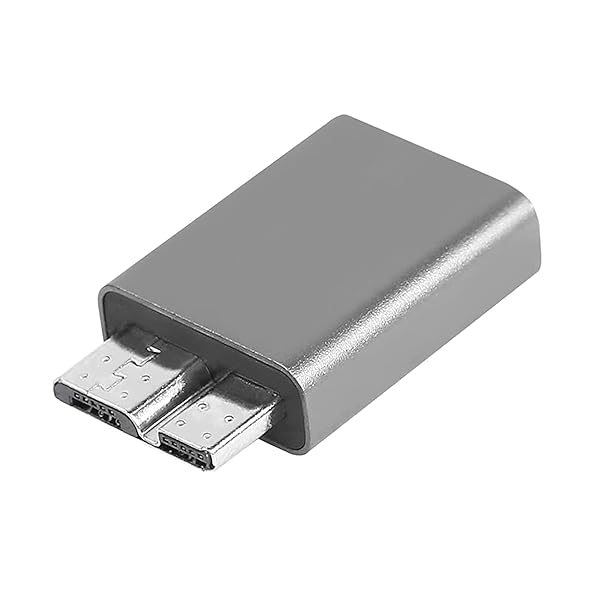 QIANRENON QIANRENON USB 3.0 Micro B Adapter: Type-C to Micro B Connector for MacBook Pro, Galaxy S5/S8/S9/S10, Mobile Hard Disks - Grey - View 2 of 8