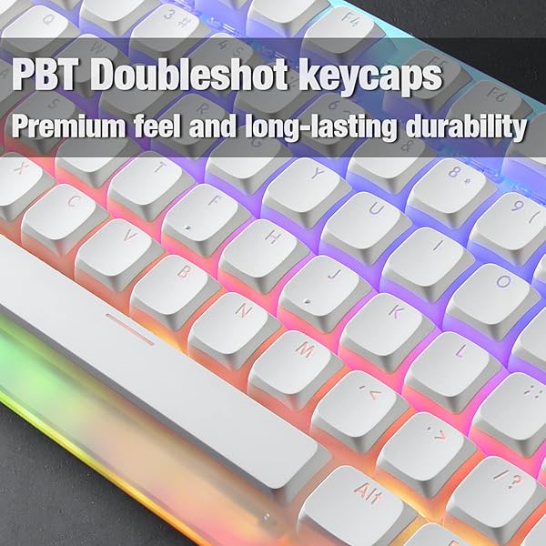 GUNMJO Gunmjo Golf Pudding PBT Doubleshot Keycaps for Gaming Keyboard Cherry MX Switches Spherical PBT OEM Profile 111 Keys White Color - View 7 of 8