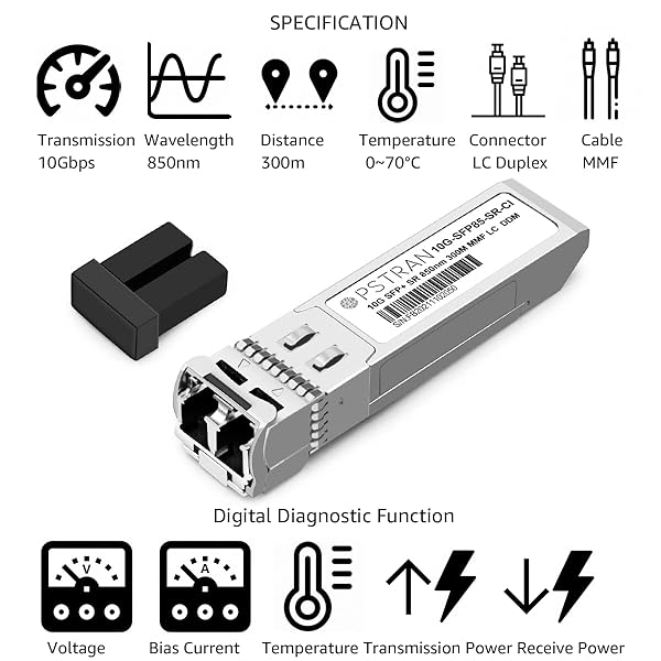 OPSTRAN OPSTRAN 10GBASE-SR SFP+ Transceiver Module for Cisco - 850nm 300m DDM Duplex LC MMF - 10 Pack - View 3 of 7