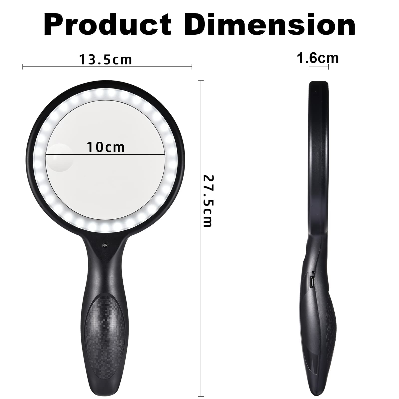 Xccbbow 30x 60x Magnifying Glass with Light and 33 LEDs for Easy Reading and Detailed Viewing - View 7 of 8