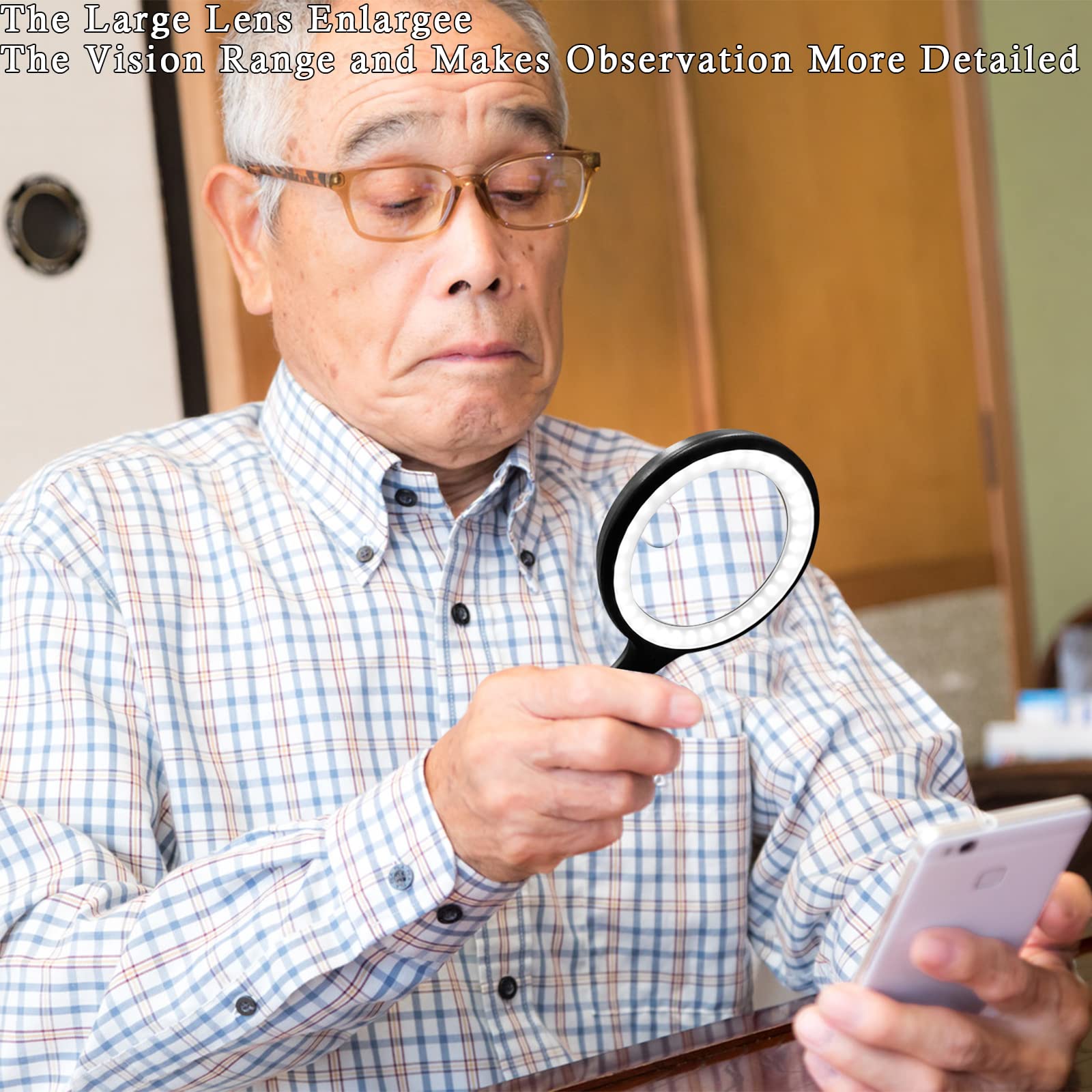 Xccbbow 30x 60x Magnifying Glass with Light and 33 LEDs for Easy Reading and Detailed Viewing - View 8 of 8