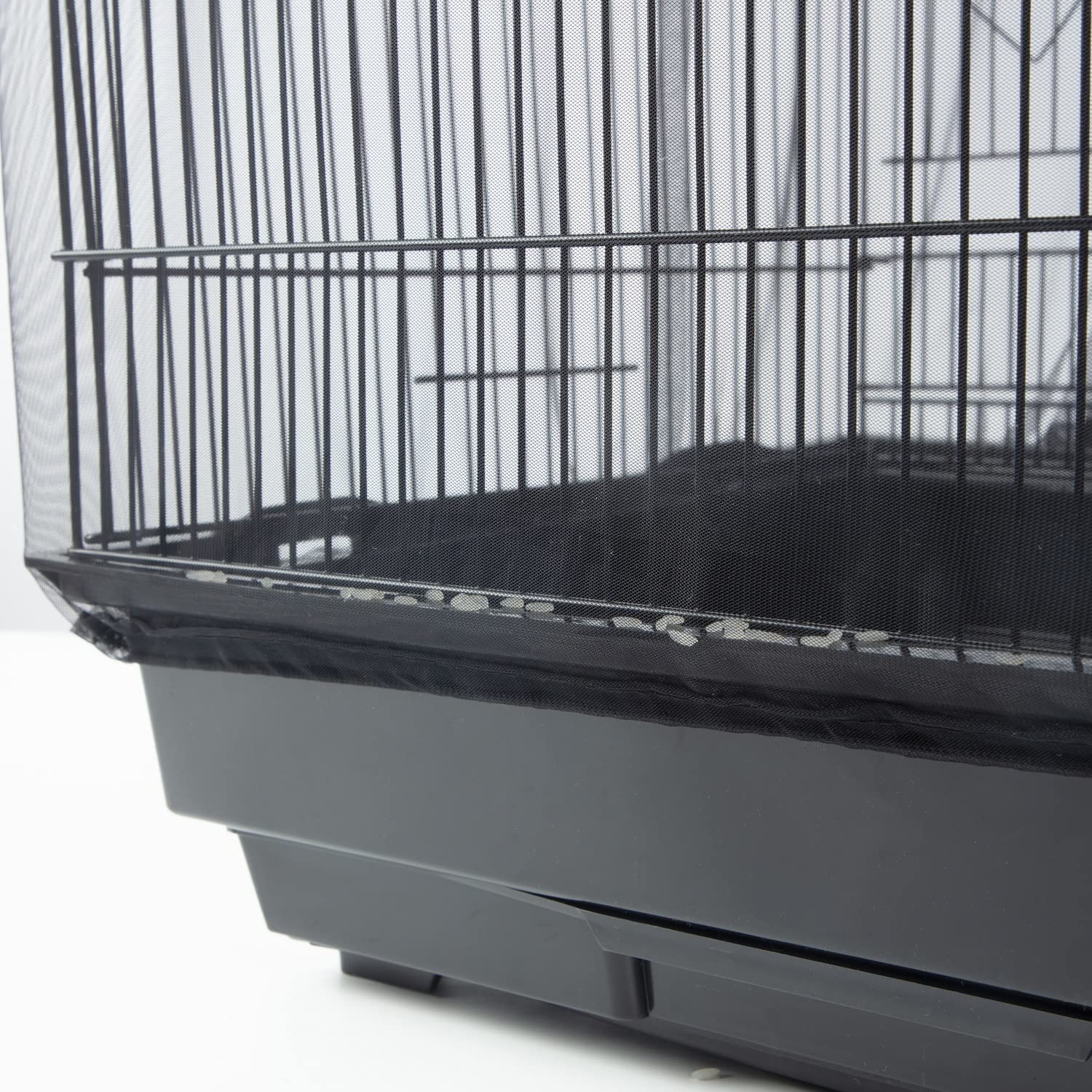 KFPPLXQ KFPPLXQ Adjustable Bird Cage Netting Seed Catcher Large Soft Breathable Mesh for Indoor Round Square Cages 80 to 118 Inch Circumference - View 4 of 9