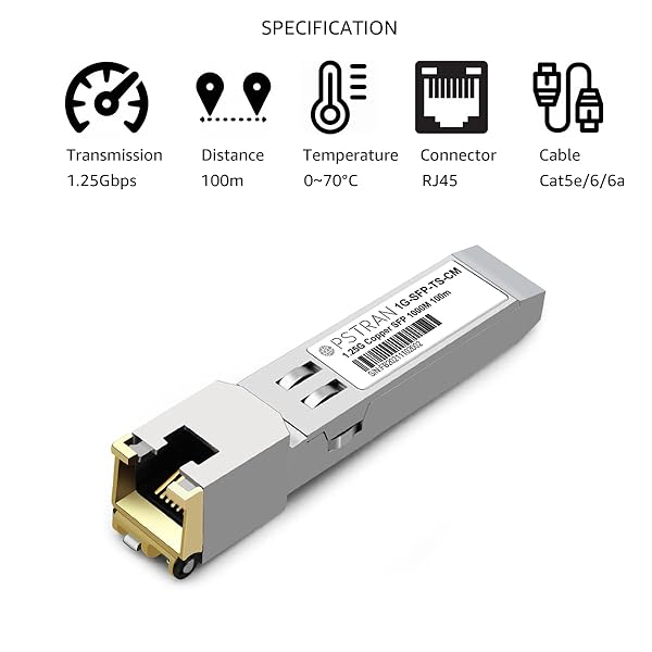 OPSTRAN OPSTRAN 1000BASE-T SFP RJ45 Copper Transceiver for Cisco Meraki MA-SFP-1GB-TX - 4 Pack, 100m Cat5e/6 Compatibility - View 4 of 8