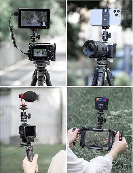 ULANZI Select ULANZI H28 Mini Ball Head: Panoramic Tripod & Dual Hot Shoe Mount for DSLR, GoPro, Smartphone - 5.5lb Load Capacity - View 6 of 6