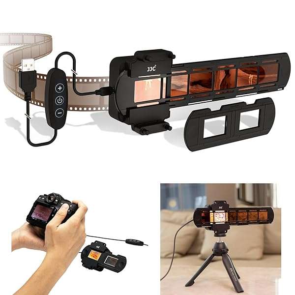 Kiorafoto JJC 35mm Film Scanning LED Light Set: Adjustable USB Viewer & Holders for Converting Old Negatives to Digital