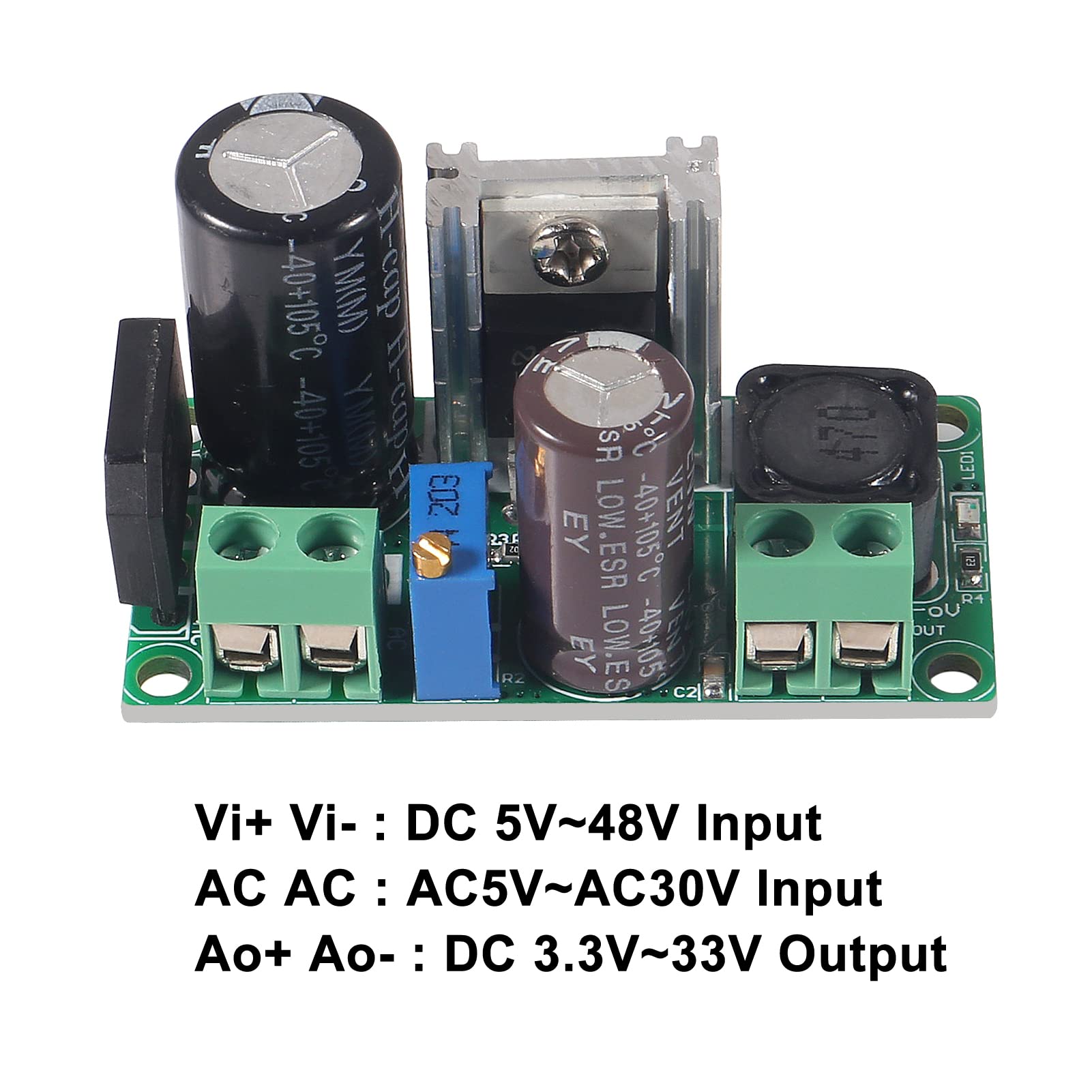 ACEIRMC 6pcs AC DC to DC Step Down Buck Converter Voltage Regulator Board Adjustable Power Supply Module 2A for 5V to 48V - View 4 of 7