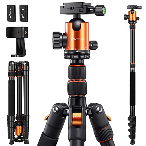 Victiv Victiv Tripod for Camera, 82" Camera Tripod Heavy Duty, Aluminum DSLR Tripod Monopod, Tall Travel Tripod for Photography, Professional Camera Tripod Stand for Spotting Scope Telescope Binocular - View 2 of 11
