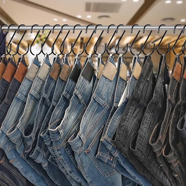 DINGEE 30 Pack Heavy Duty S Hooks - Black Metal S Shaped Hooks for Clothes, Plants, Jewelry & More | 3.5 Inch Durable Hanging Solution - View 4 of 8