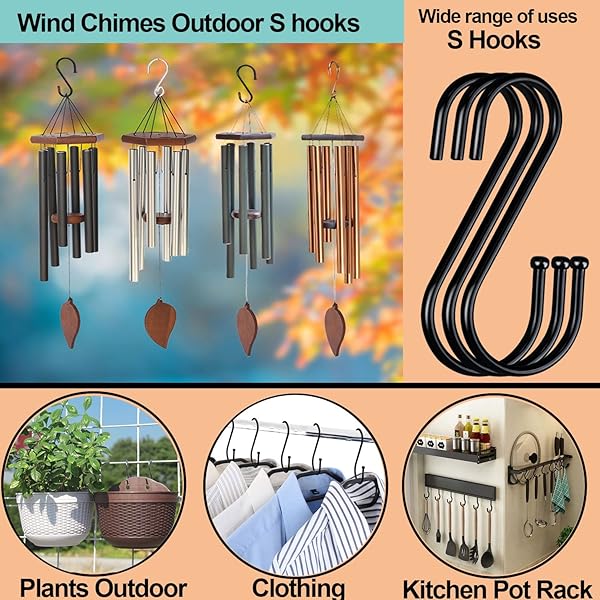 DINGEE 30 Pack Heavy Duty S Hooks - Black Metal S Shaped Hooks for Clothes, Plants, Jewelry & More | 3.5 Inch Durable Hanging Solution - View 5 of 8