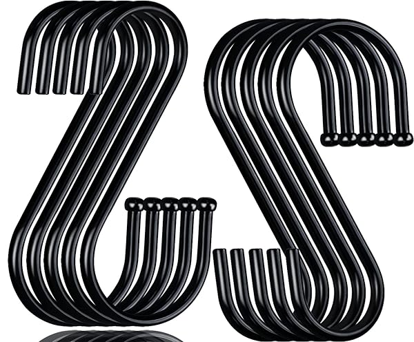 DINGEE 30 Pack Heavy Duty S Hooks - Black Metal S Shaped Hooks for Clothes, Plants, Jewelry & More | 3.5 Inch Durable Hanging Solution