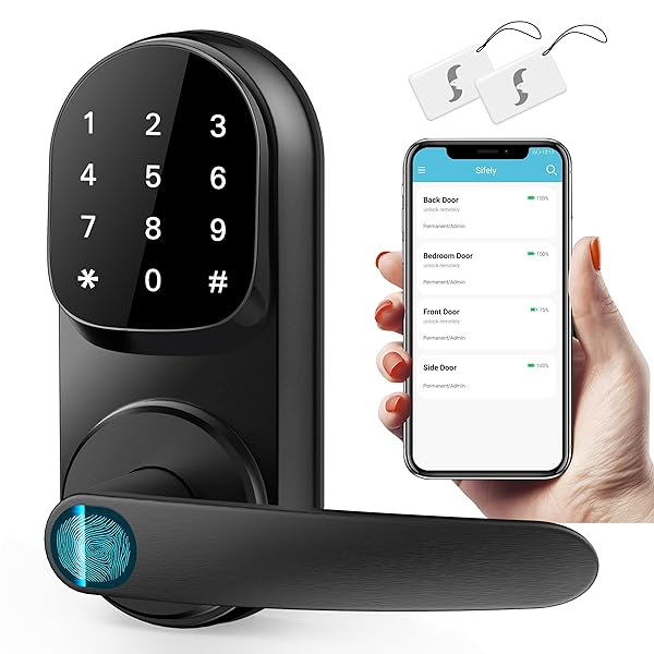 Sifely Secure Your Home with Sifely Smart Lock: Keyless Entry, Fingerprint Access & Keypad Convenience