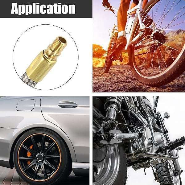 X AUTOHAUX X AUTOHAUX 200cm Flexible Stainless Steel Tire Valve Connect Pipe for Car & Bike - Quick Connect Air Chuck Inflator Hose - View 5 of 9