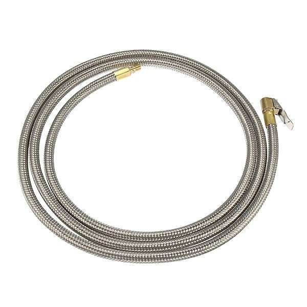 X AUTOHAUX X AUTOHAUX 200cm Flexible Stainless Steel Tire Valve Connect Pipe for Car & Bike - Quick Connect Air Chuck Inflator Hose - View 9 of 9