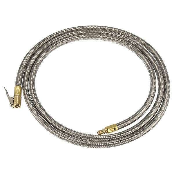 X AUTOHAUX X AUTOHAUX 200cm Flexible Stainless Steel Tire Valve Connect Pipe for Car & Bike - Quick Connect Air Chuck Inflator Hose - View 2 of 9