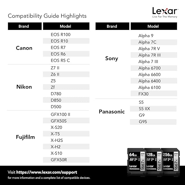 Lexar Lexar 256GB Professional 1667x SDXC Memory Cards (2-Pack) - UHS-II, 4K Video, 250MB/s Read Speed for Photographers & Videographers - View 8 of 9