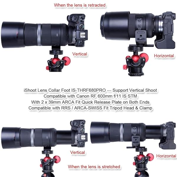 iShoot iShoot Lens Collar Foot Stand for Canon RF 600mm & 800mm - Vertical Shoot Support with Arca-Swiss Quick Release - View 11 of 11