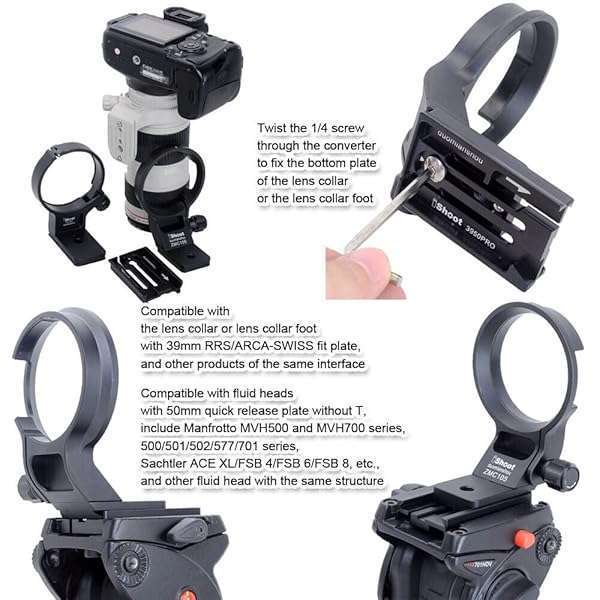 iShoot iShoot Quick Release Plate Adapter: Convert 39mm Arca-Swiss to 50mm Manfrotto/Sachtler for Tripod Fluid Heads - View 8 of 10