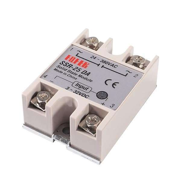 COLIAO Coliao 4pcs SSR-25DA Solid State Relay Module - DC to AC 3-32VDC Input, 24-380VAC Output, 25A, 250V - View 4 of 8