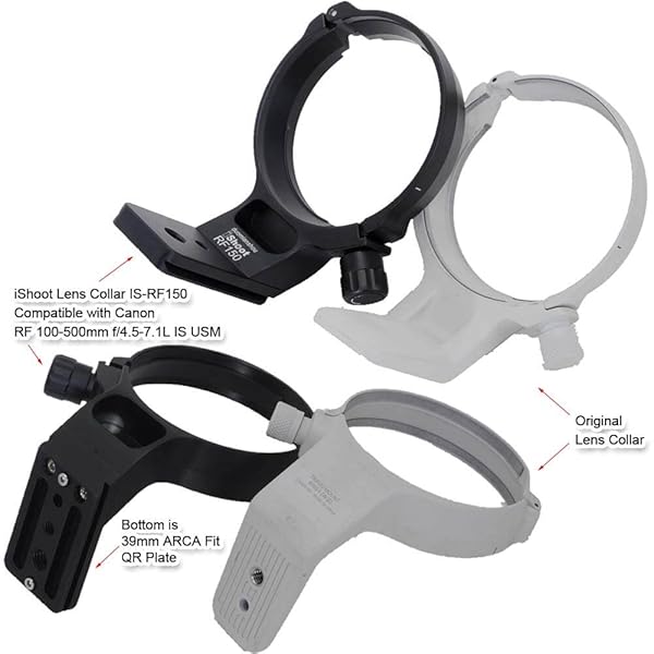 iShoot iShoot Metal Lens Collar for Canon RF 100-500mm - Arca-Swiss Quick Release Tripod Mount - View 5 of 9
