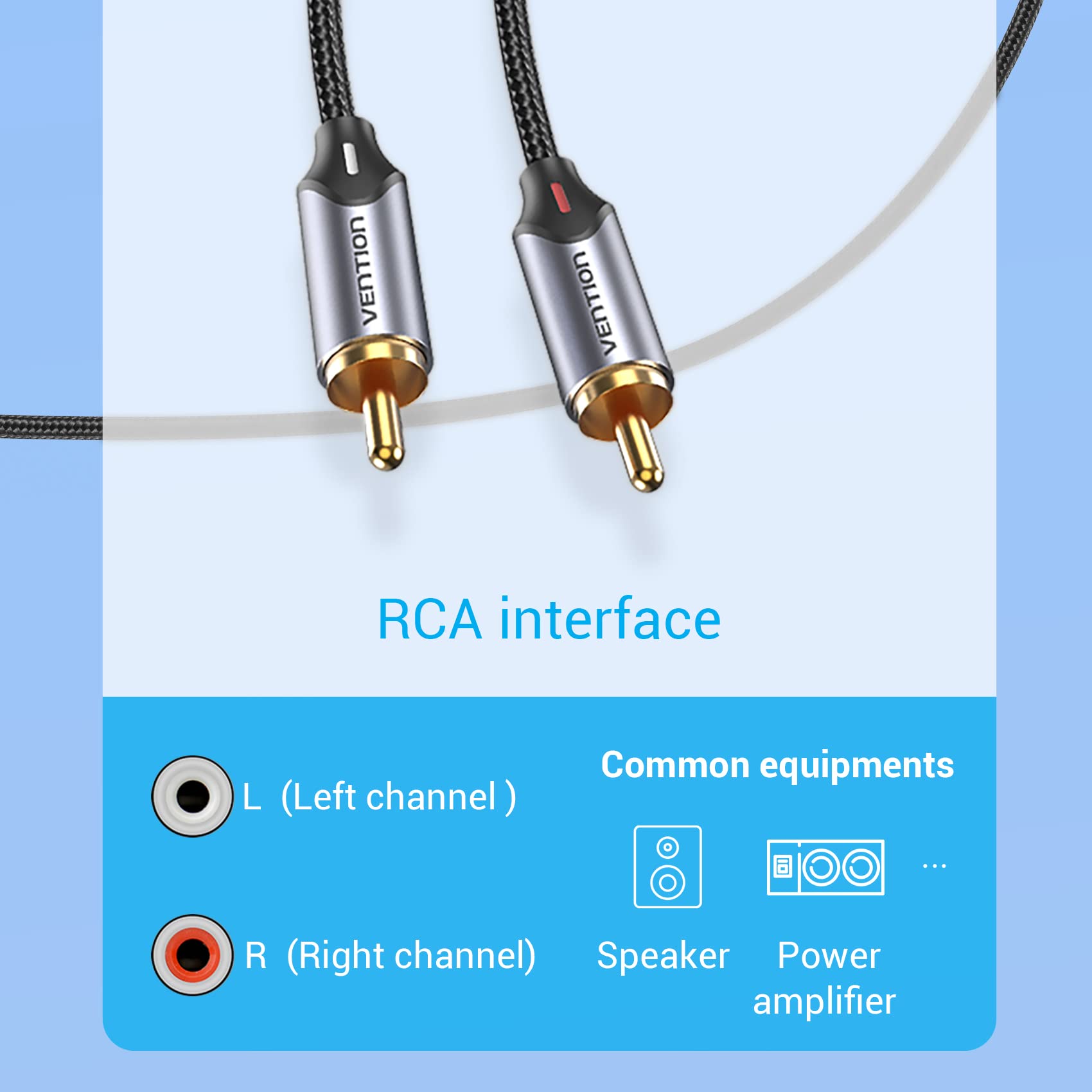 VENTION VENTION USB C to RCA Audio Cable - 3m Type-C to 2RCA Adapter for Car Stereo, Home Theater & More - View 7 of 9