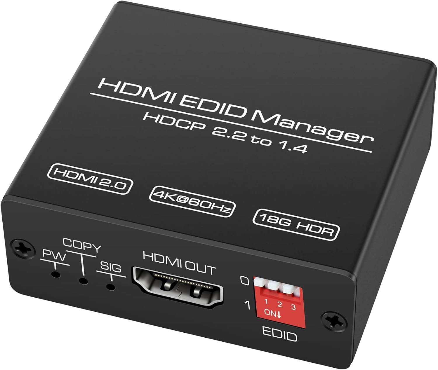 CMSTEDCD CMSTEDCD HDMI EDID Emulator Manager 4K Programmable EDID Copier for Enhanced Signal Quality at 60Hz HDMI 2.0b HDCP2.2 18Gbps HDR