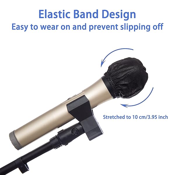 Zettokete Zettokete 400 PCS Disposable Microphone Covers - Perfect for Karaoke & Stage Performance, Fits Most Handheld Mics, Non-Woven Black - View 5 of 9