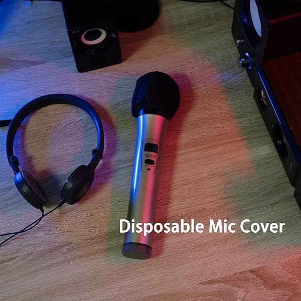 Zettokete Zettokete 400 PCS Disposable Microphone Covers - Perfect for Karaoke & Stage Performance, Fits Most Handheld Mics, Non-Woven Black - View 7 of 9