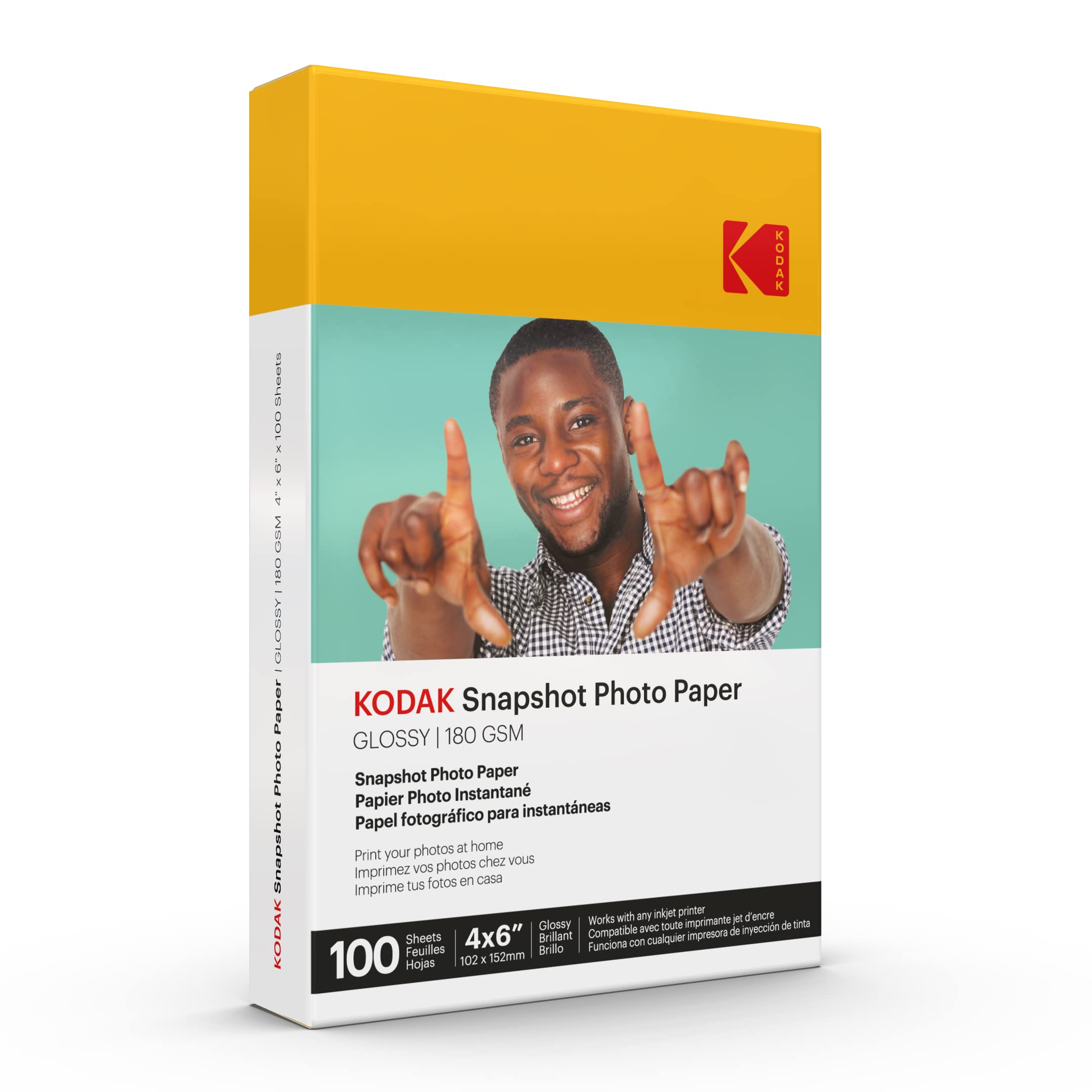 KODAK Photo Paper Gloss 4x6 100 Count High Quality for Stunning Prints Not Compatible with Kodak Dock Printer