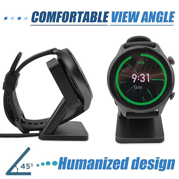 RUKUHOT Replacement Charger Stand for Amazfit GTR 4, GTR 3, GTR 3 Pro & GTS 3 - USB Charging Dock for Smart Watches - View 4 of 8