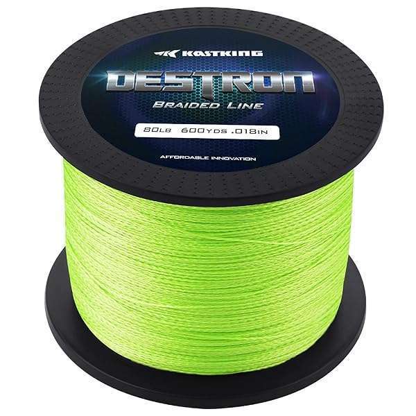 KastKing Destron Braided Fishing Line 30lbs 300 Yds - Grass Green for Ultimate Strength & Durability