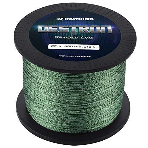KastKing Destron Braided Fishing Line 15lbs 300 Yards - Moss Green for Ultimate Strength & Durability
