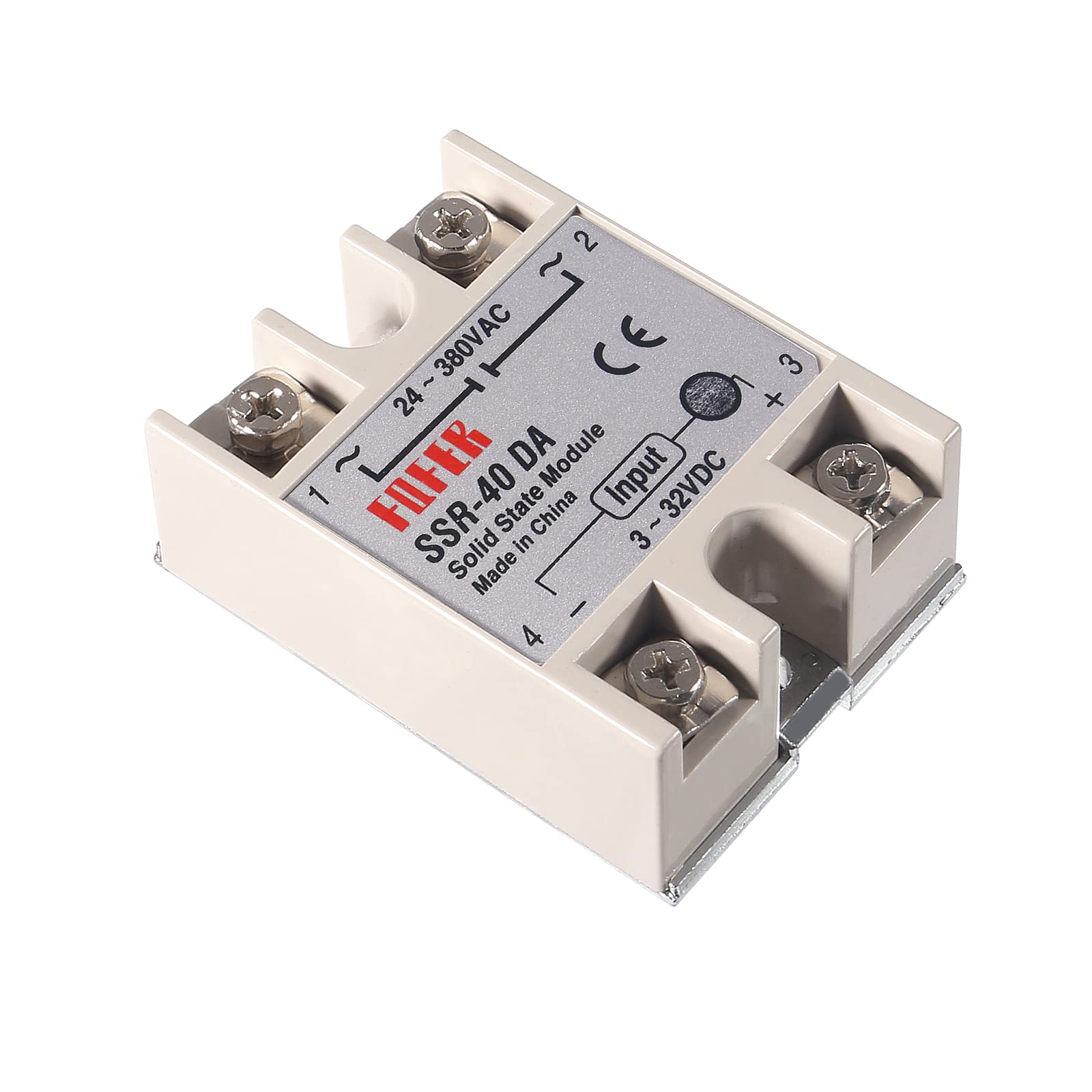 COLIAO SSR-40DA Solid State Relay 40A: 3-32V DC Input, 24-380V AC Output with Heat Sink for Thermostat Control - View 5 of 6