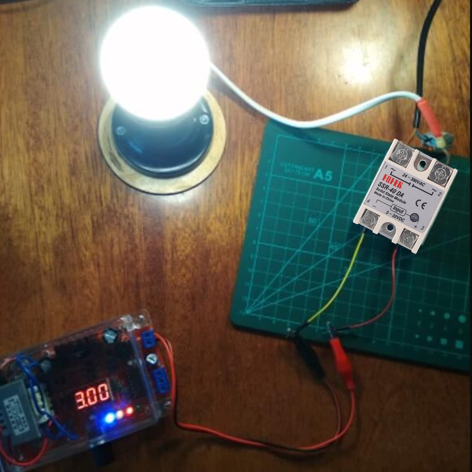 COLIAO SSR-40DA Solid State Relay 40A: 3-32V DC Input, 24-380V AC Output with Heat Sink for Thermostat Control - View 6 of 6