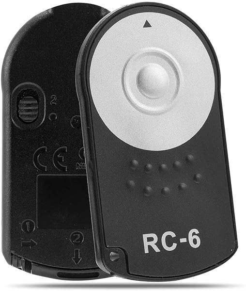 Oxumii RC-6 Camera Remote Shutter Release for Canon 77D, 5DSR, 760D, 70D, 80D, 6D2, 5D3, 5D4 - Black Remote Control - View 2 of 7