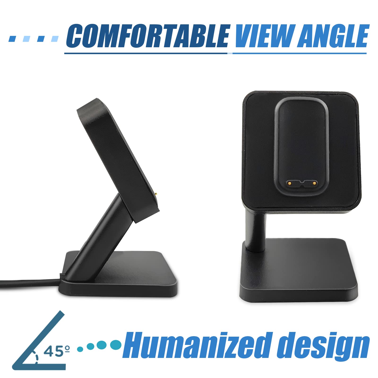 RUKUHOT Charger Dock for Fitbit Luxe/Charge 5/6 - 3.3ft Cable & Comfortable Viewing Angle Stand - View 3 of 6