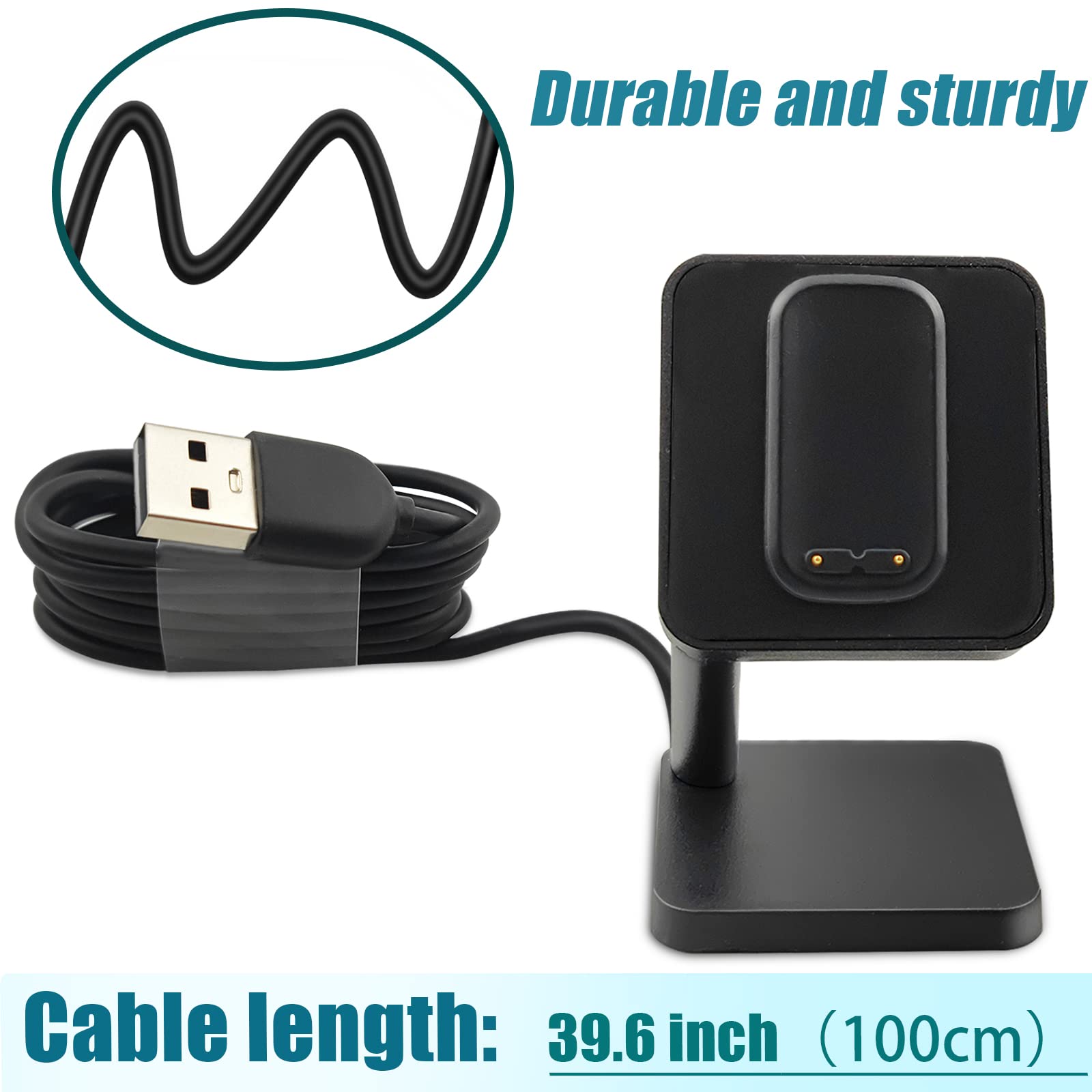 RUKUHOT Charger Dock for Fitbit Luxe/Charge 5/6 - 3.3ft Cable & Comfortable Viewing Angle Stand - View 5 of 6