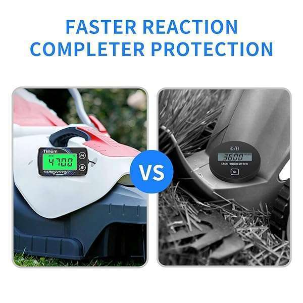 Timorn Timorn Digital Tachometer & Hour Meter: Waterproof RPM Meter for Dirt Bikes, Chainsaws, Lawn Mowers & More - View 5 of 8
