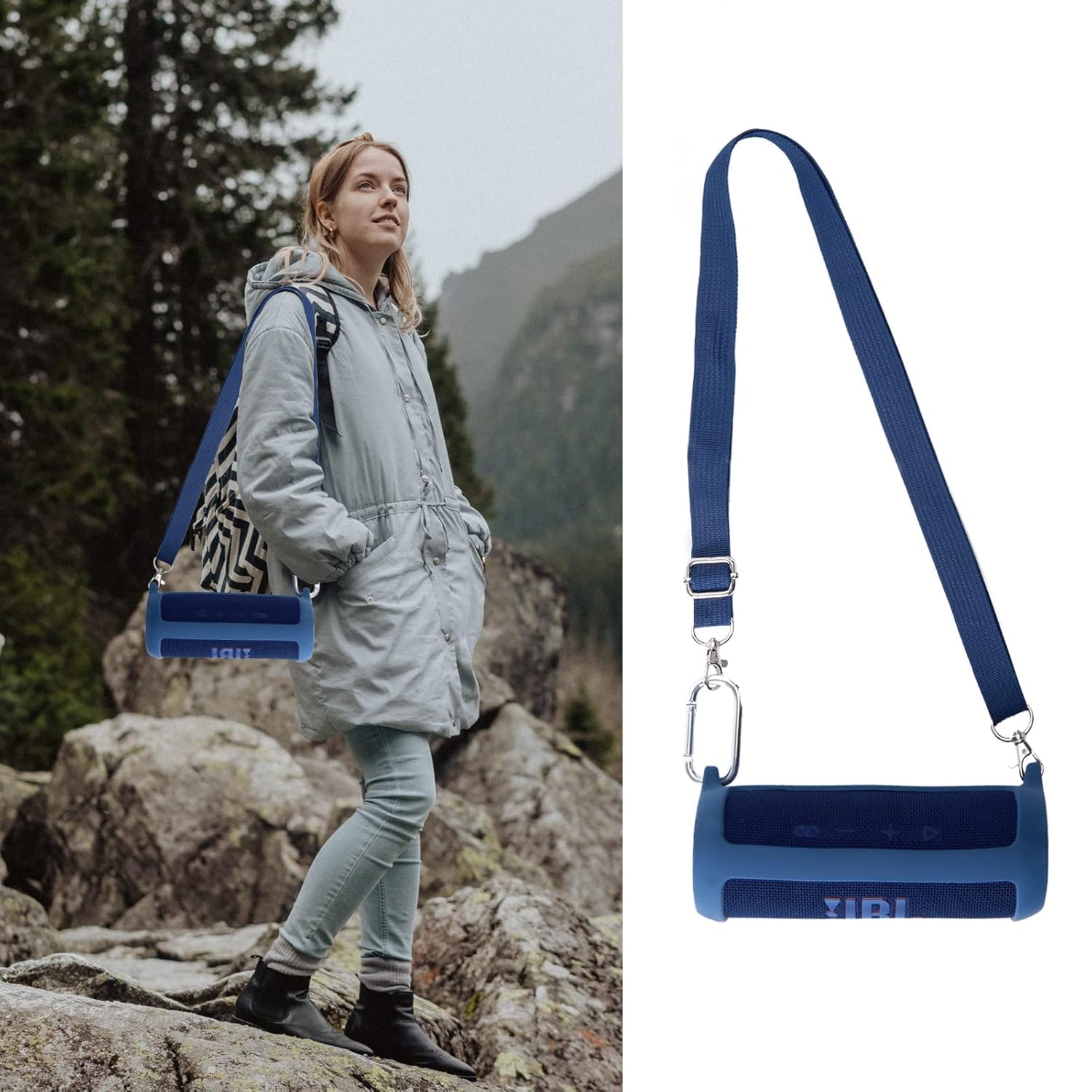 co2CREA co2CREA Soft Silicone Case for JBL Flip 6 Portable Bluetooth Speaker Blue Replacement Cover - View 7 of 7