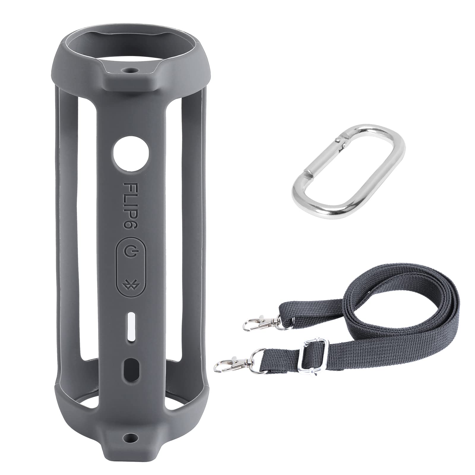 co2CREA co2CREA Soft Silicone Case for JBL Flip 6 Portable Bluetooth Speaker Grey Replacement Cover - View 2 of 7