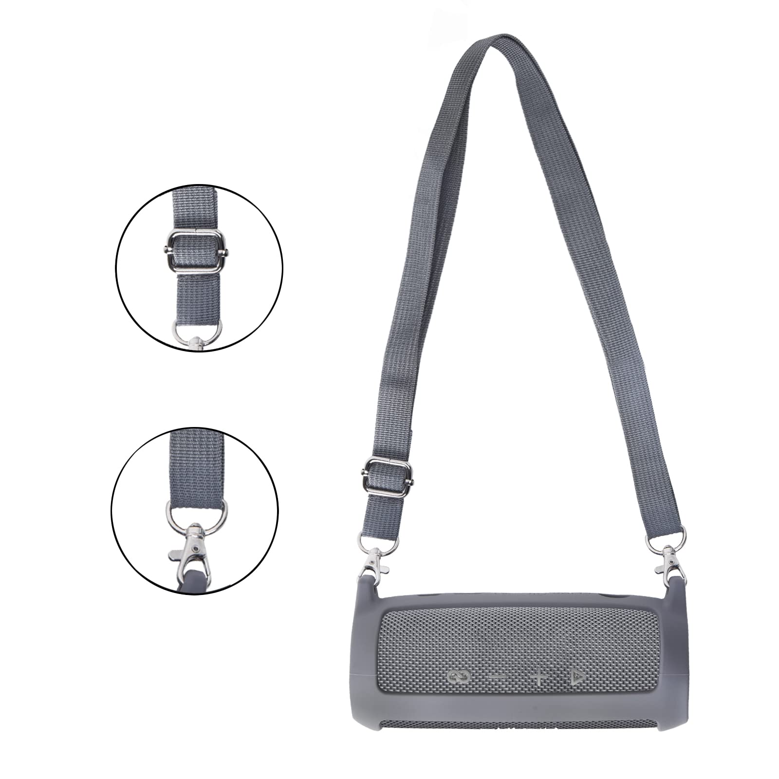 co2CREA co2CREA Soft Silicone Case for JBL Flip 6 Portable Bluetooth Speaker Grey Replacement Cover - View 6 of 7