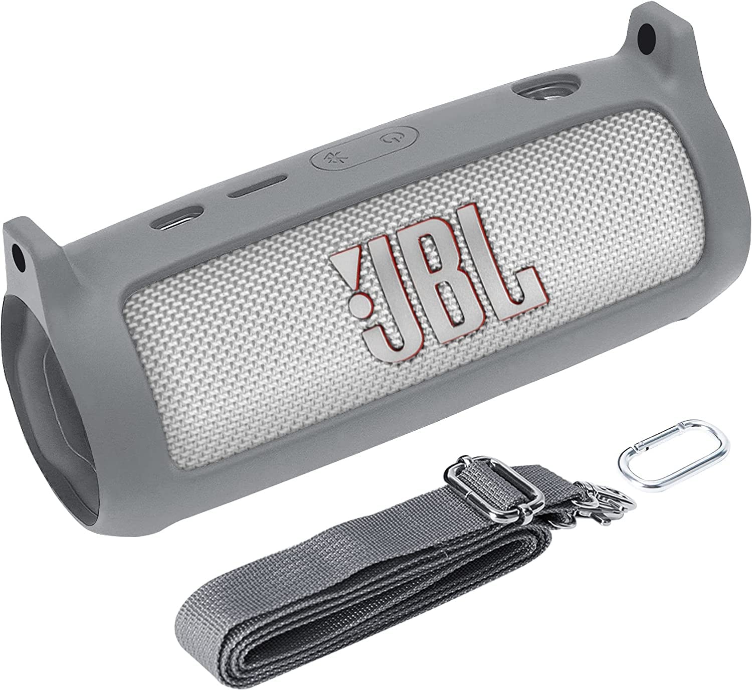 co2CREA Soft Silicone Case for JBL Flip 6 Portable Bluetooth Speaker Grey Replacement Cover