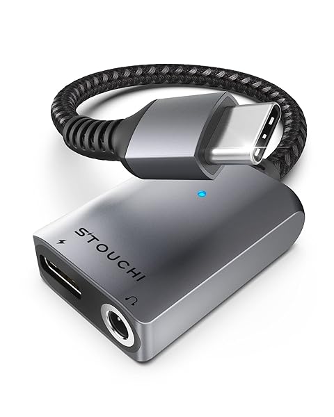 Stouchi Stouchi 2-in-1 USB C to 3.5mm Adapter: Fast Charge & High-Res DAC for iPhone 16, Galaxy S24, iPad Pro & Pixel 9