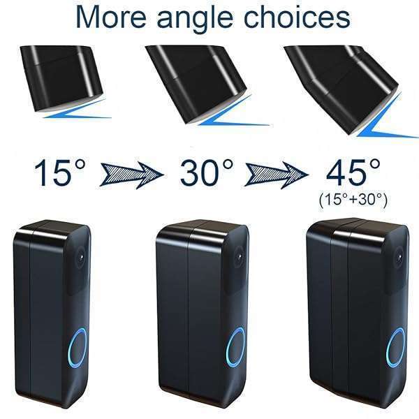 Gresur Blink Doorbell Mount, Adjustable (15 to 45 Degrees) Corner Mount, No-Drill Mounting Bracket for Blink Doorbell Camera, Wide Viewing Angle Mount, Black - View 4 of 9
