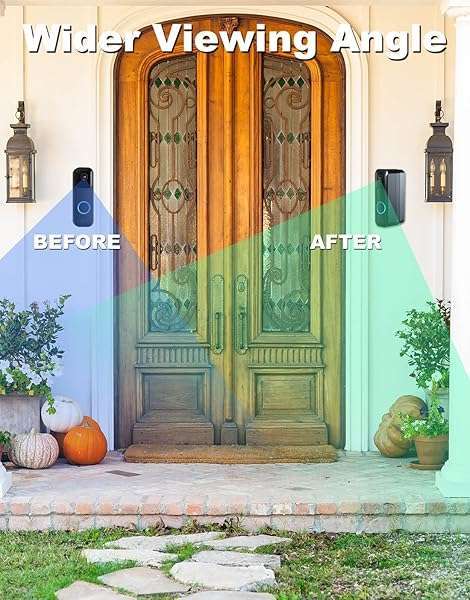 Gresur Blink Doorbell Mount, Adjustable (15 to 45 Degrees) Corner Mount, No-Drill Mounting Bracket for Blink Doorbell Camera, Wide Viewing Angle Mount, Black - View 7 of 9