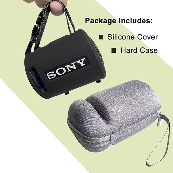 RAWECUD Silicone Cover & Hard Case for Sony SRS-XB13/XB100 - Extra BASS Speaker Accessories (Black & Grey) - View 3 of 7