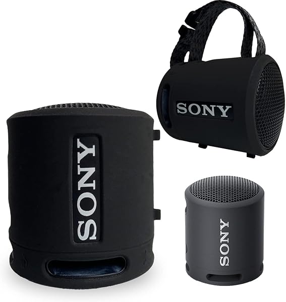 RAWECUD Silicone Cover & Hard Case for Sony SRS-XB13/XB100 - Extra BASS Speaker Accessories (Black & Grey) - View 5 of 7