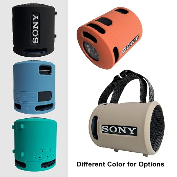 RAWECUD Silicone Cover & Hard Case for Sony SRS-XB13/XB100 - Extra BASS Speaker Accessories (Black & Grey) - View 6 of 7