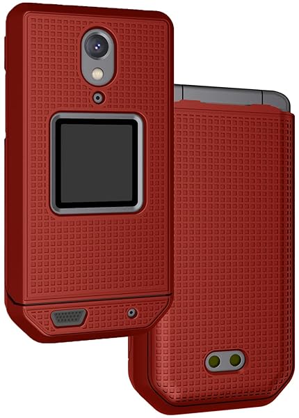 Nakedcellphone CAT S22 Flip Phone Case with Clip & Holster - Slim Red Hard Shell Cover Combo - View 3 of 10