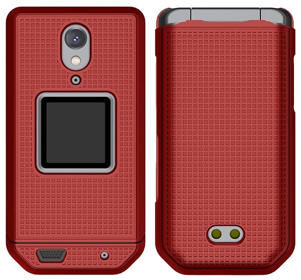 Nakedcellphone CAT S22 Flip Phone Case with Clip & Holster - Slim Red Hard Shell Cover Combo - View 5 of 10